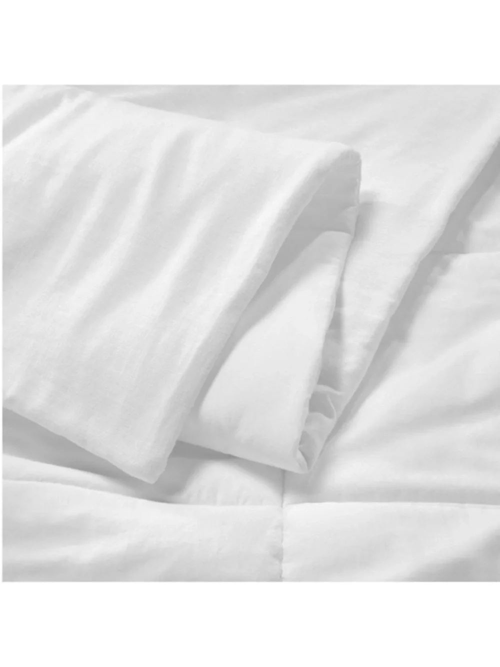 NWT King/ California King Heavyweight Linen Blend Comforter and Sham Set White